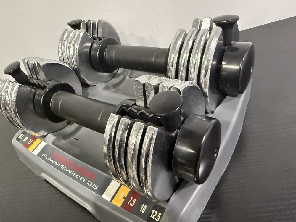 Weider Powerswitch 25 Dumbbell Set (2.5 - 12.5 lb Each) Adjustable Weights
