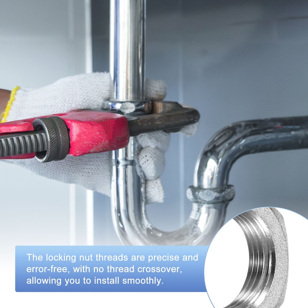 2-Pack Cast Pipe Fitting Hex Locknut, G3/8 Female Thread Hex Locking Nut