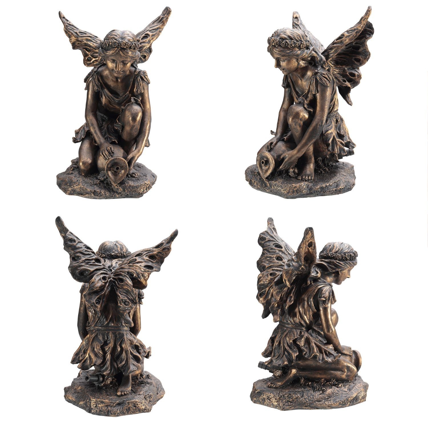 Aquagarden Fairy and Urn Pond Water Spitter Statue Feature 13.5 Inches