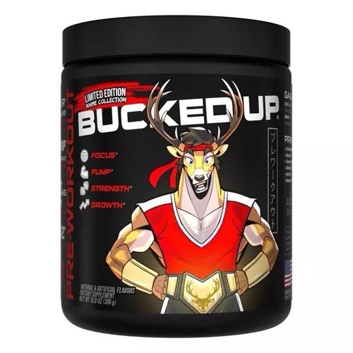 Bucked Up Woke AF High Stim Pre-Workout Powder 30 Servings Anime Yuzu/Peach