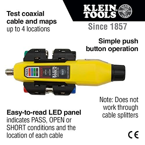 Klein VDV512-101 Explorer 2 Coax Tester Kit, Includes Cable Tester / Wire Tracer