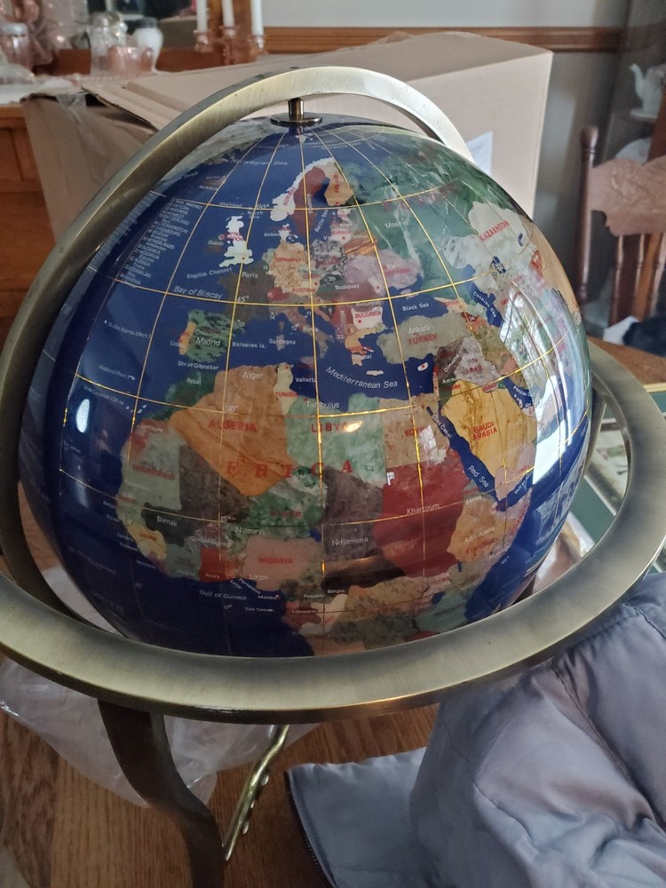 Vintage Semi Precious Stone Globe
