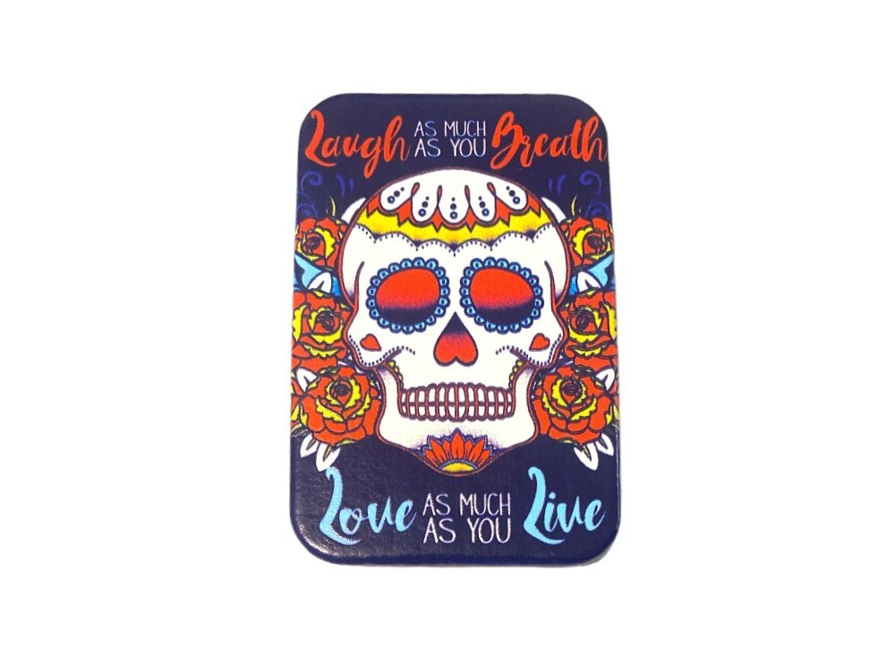 Colorful & Fun Sugar Skull Themed Makeup Double Compact Mirror ~ Gift Idea!