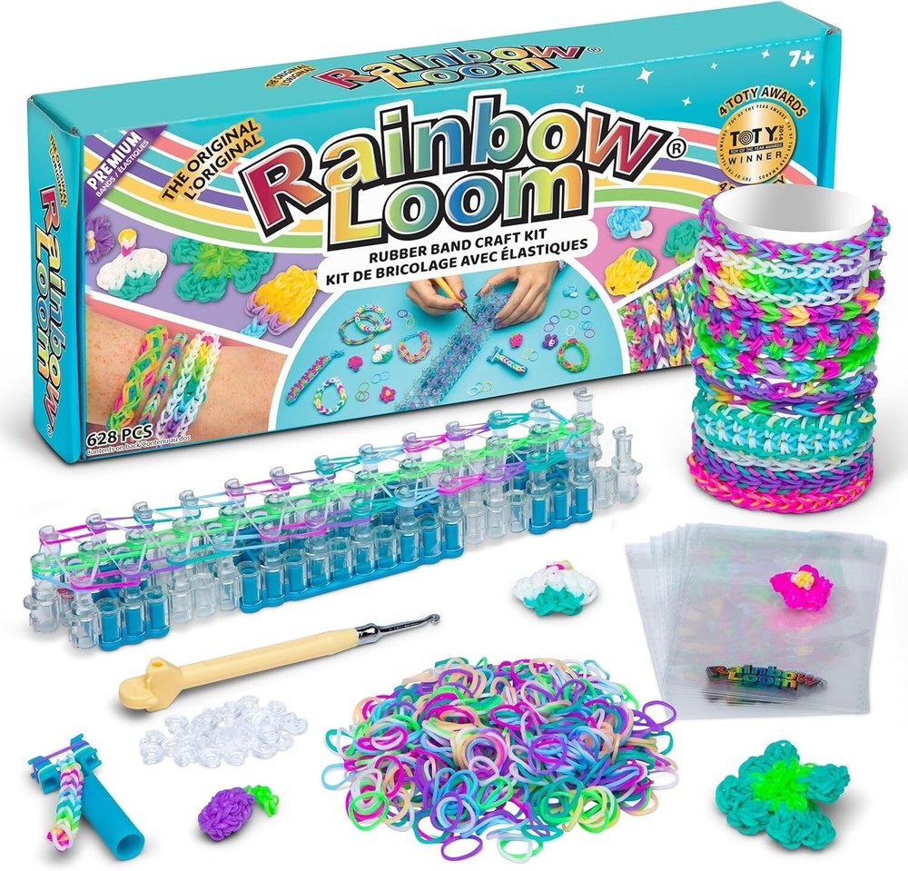 Engaging Rainbow Loom Crafting Set: 600 Multi-Color Rubber Bands & Instructions