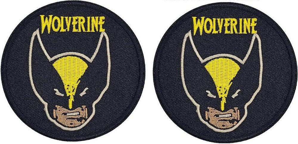 Wolverine X-MEN Superhero Embroidered Morale Patch  | 2PC  3" HOOK BACKING
