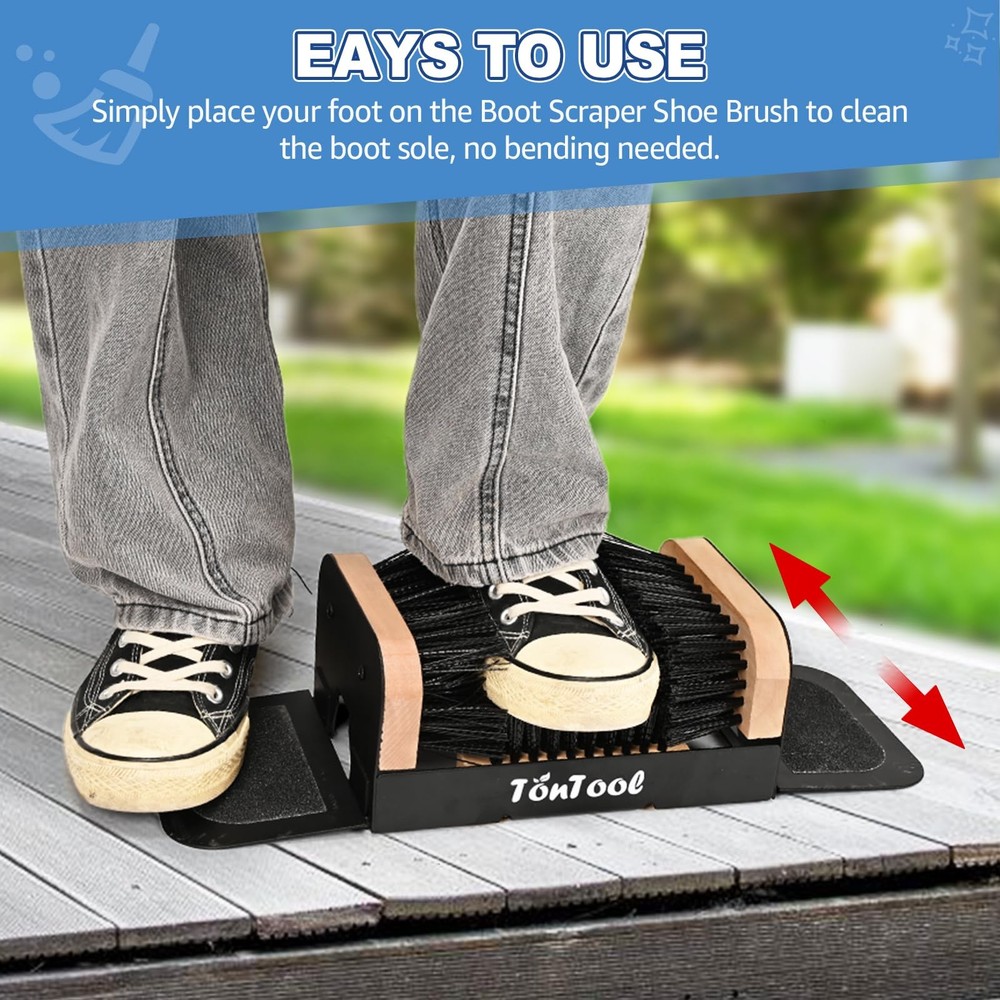 Heavy Duty Boot Scrubber Outdoor - Boot Cleaner Brush & Scraper by TonTool