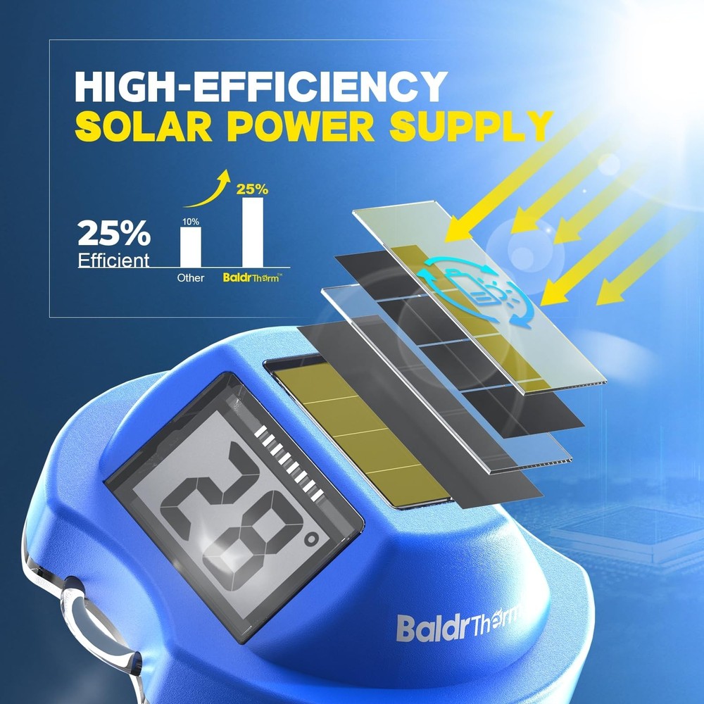 Pool Thermometer Solar Digital Floating, High Precision Large Scree... Fast Ship
