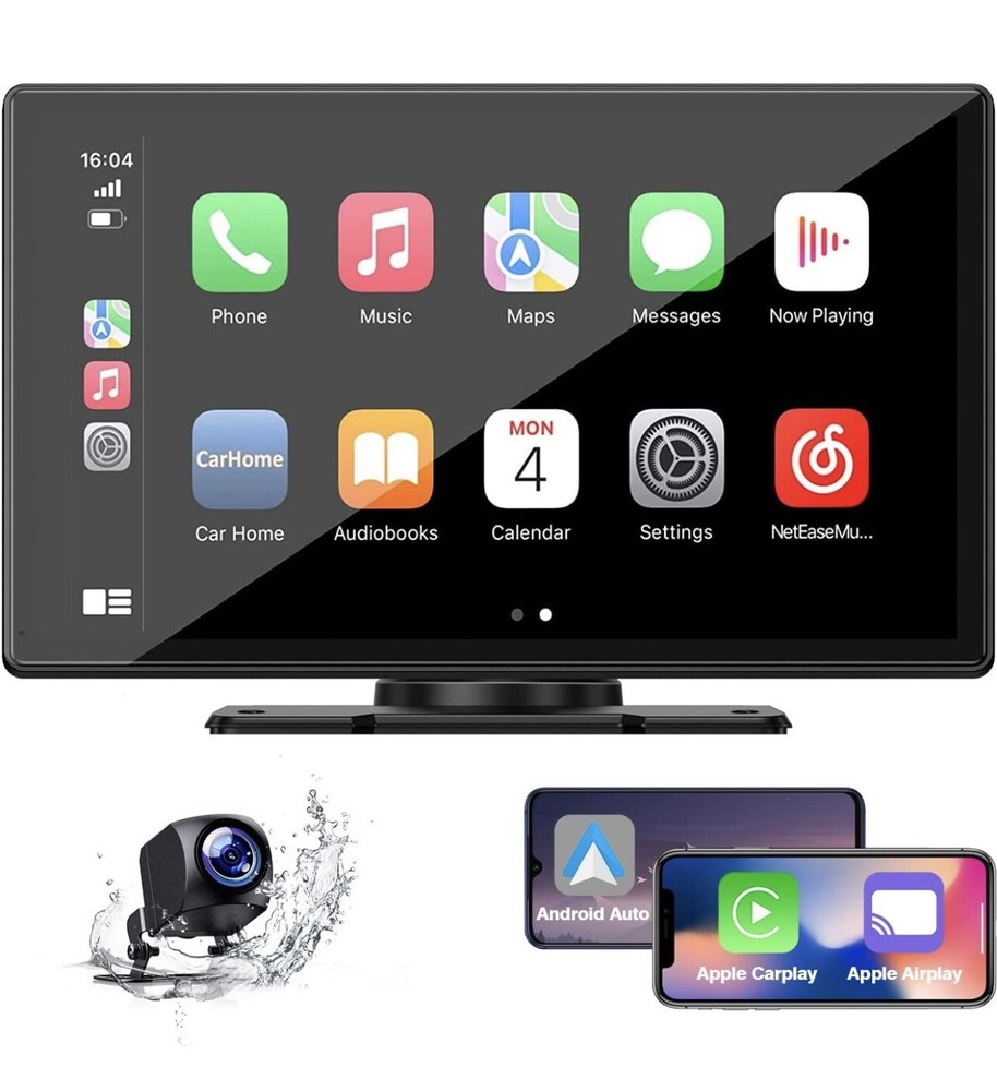 9” Apple Car Play Android Auto Portable GPS Navagation Backup Camera