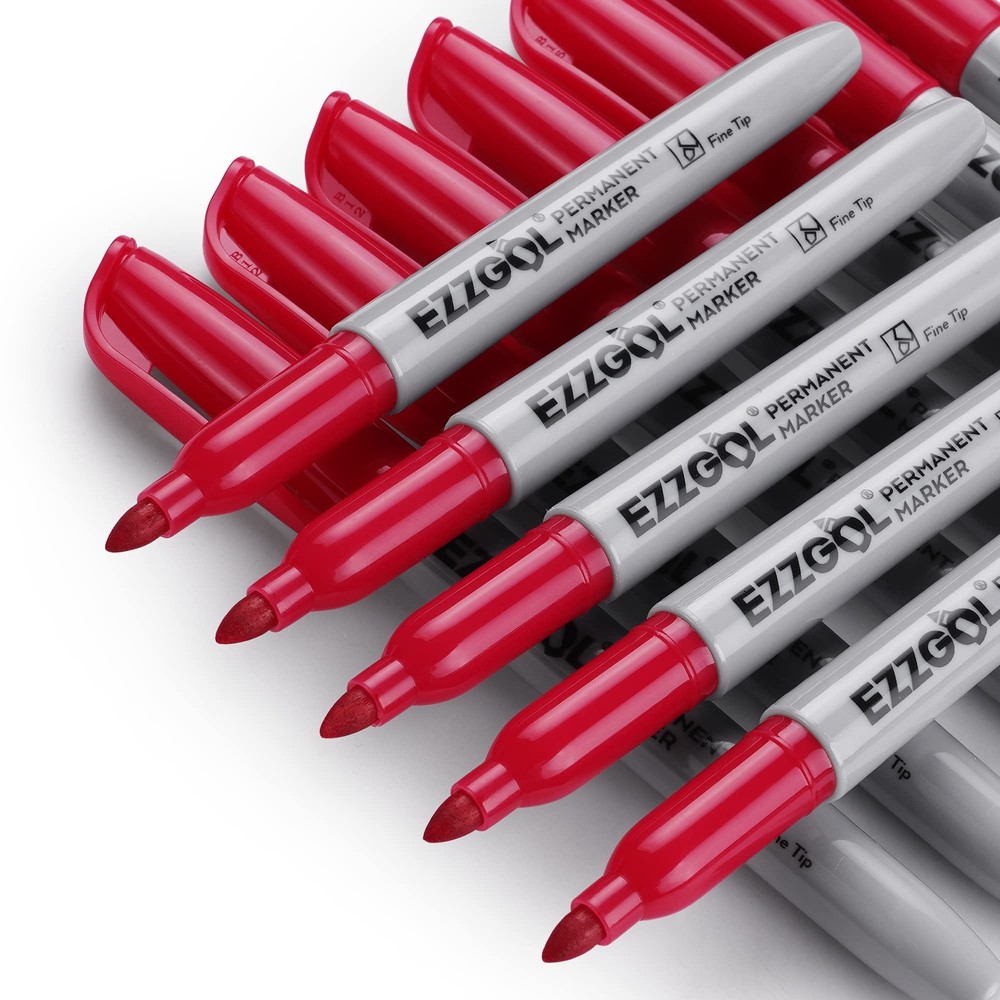 Permanent Markers Bulk 72 Pack Red Permanent Marker Set Fine Tip Waterproof M...