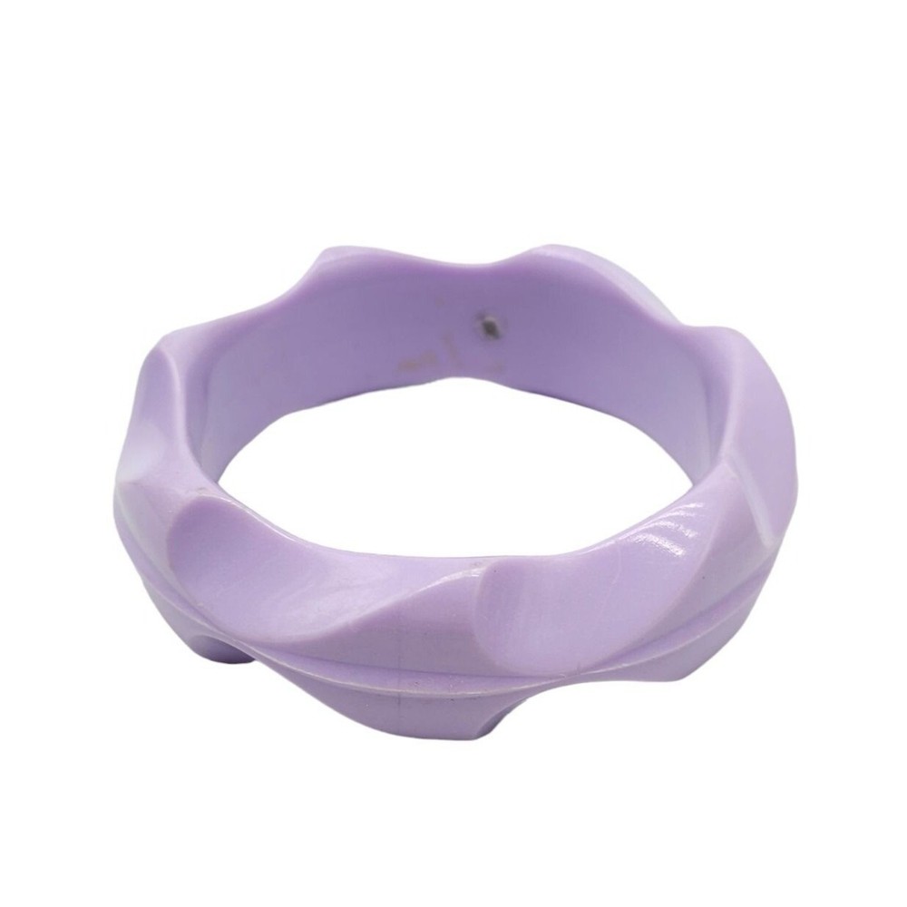 Light Purple Zigzag BoHo Acrylic Bangle Bracelet Vintage