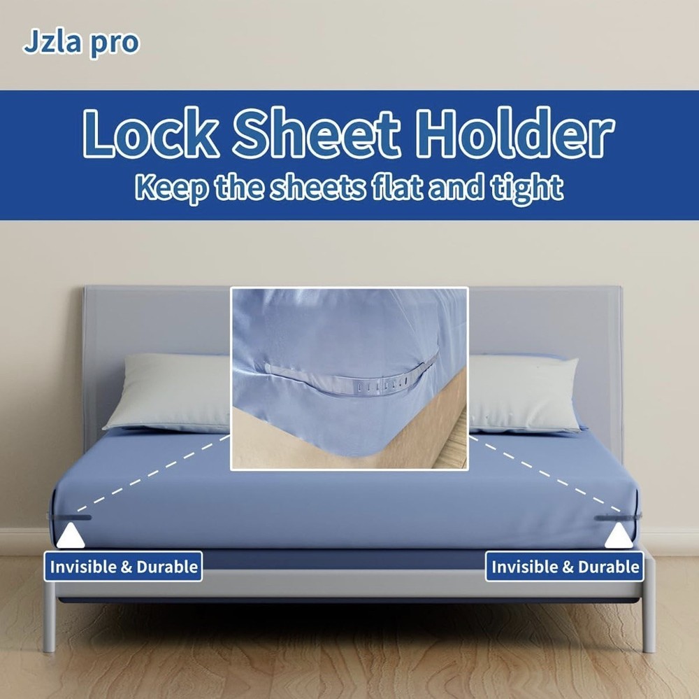 Sheet Holders for Bed Corners Fasteners Keep Sheets Secure Fitted Sheet Holders