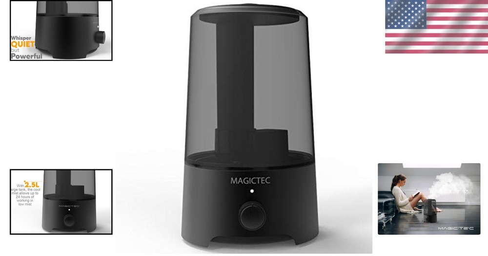 Refresh Air with 2.5L Touch Control Cool Mist Humidifier - Safe Auto Shut Off