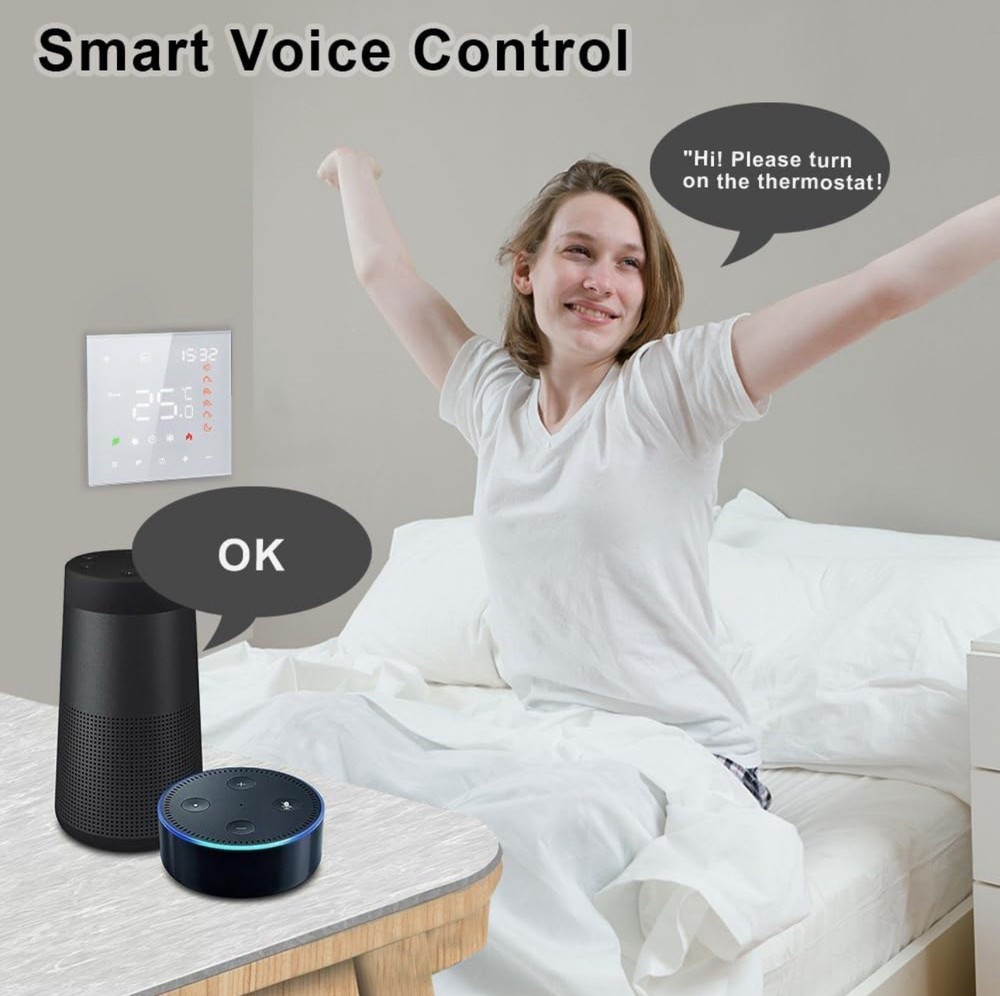 Smart Thermostat, Voice Control, Digital Programmable LCD for Electric Heating