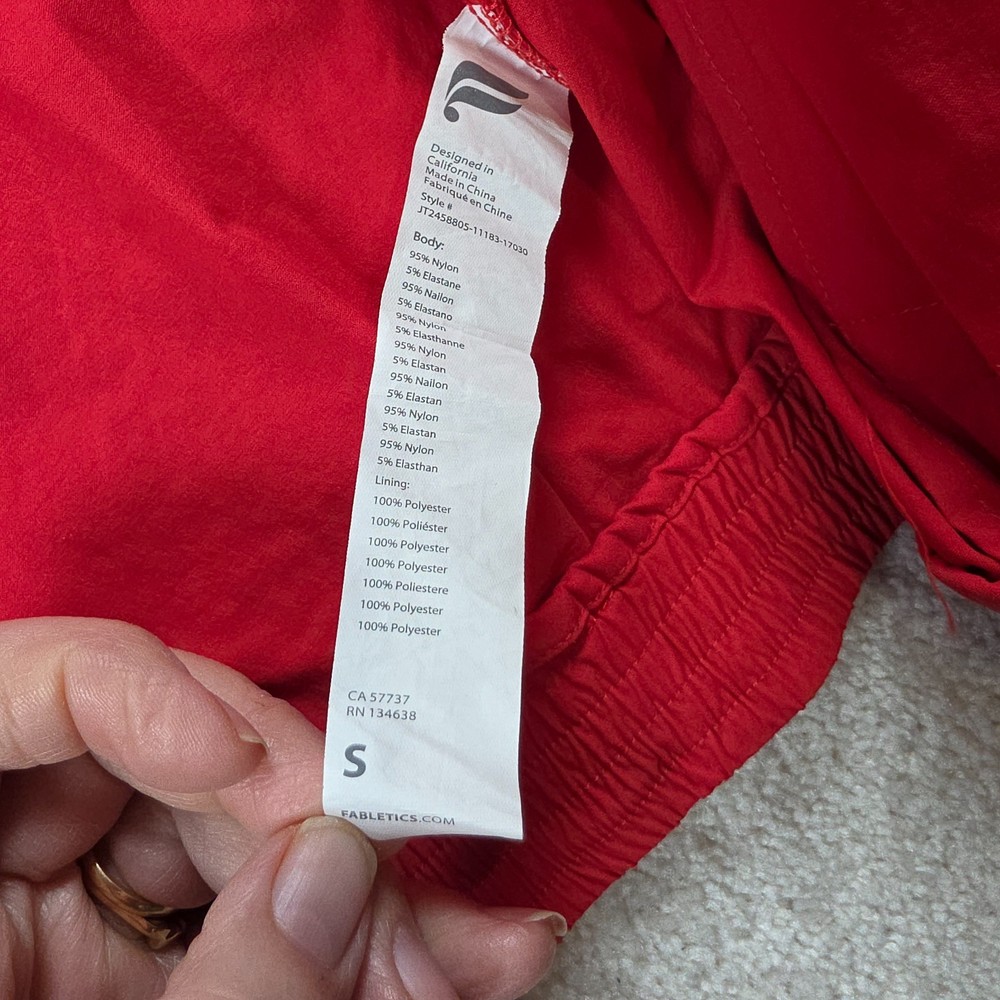 Fabletics Relay Track Jacket Mens S Red Vented Windproof Full-Zip Activewear
