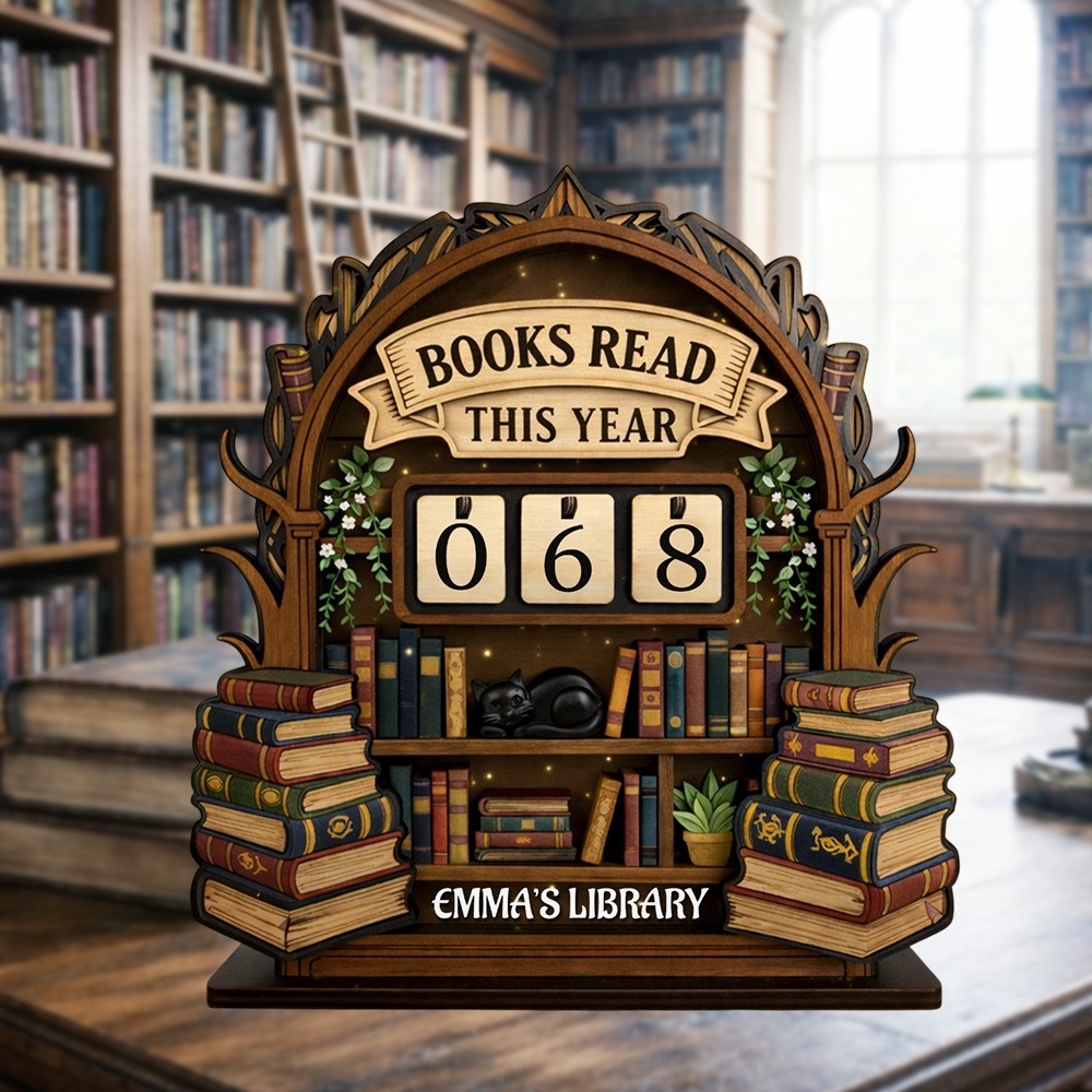 Personalized Reading Tracker Wooden Book Tracker Books Read Counter Custom