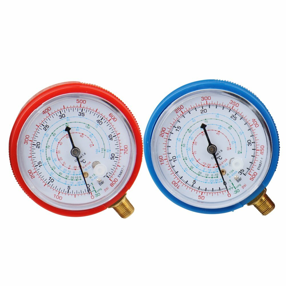 2PACK REPLACEMENT MANIFOLD GAUGES Refrigeration HIGH AND LOW SIDE RED& BLUE Tool
