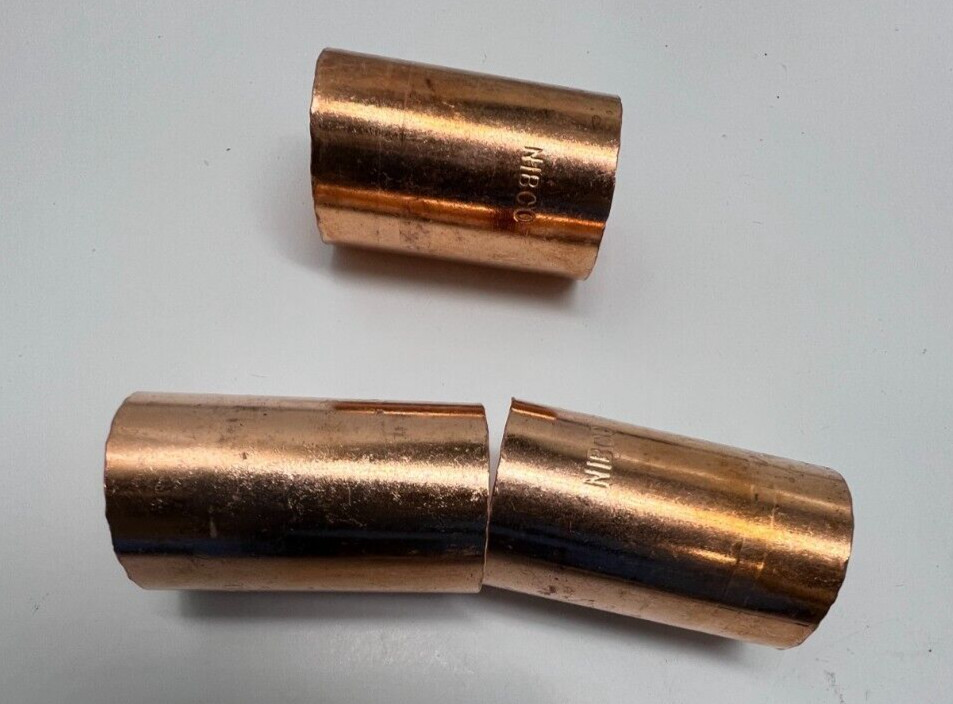 QTY 3 NIBCO Copper  Sweat Coupling 1.61" Height 0.95" Diameter