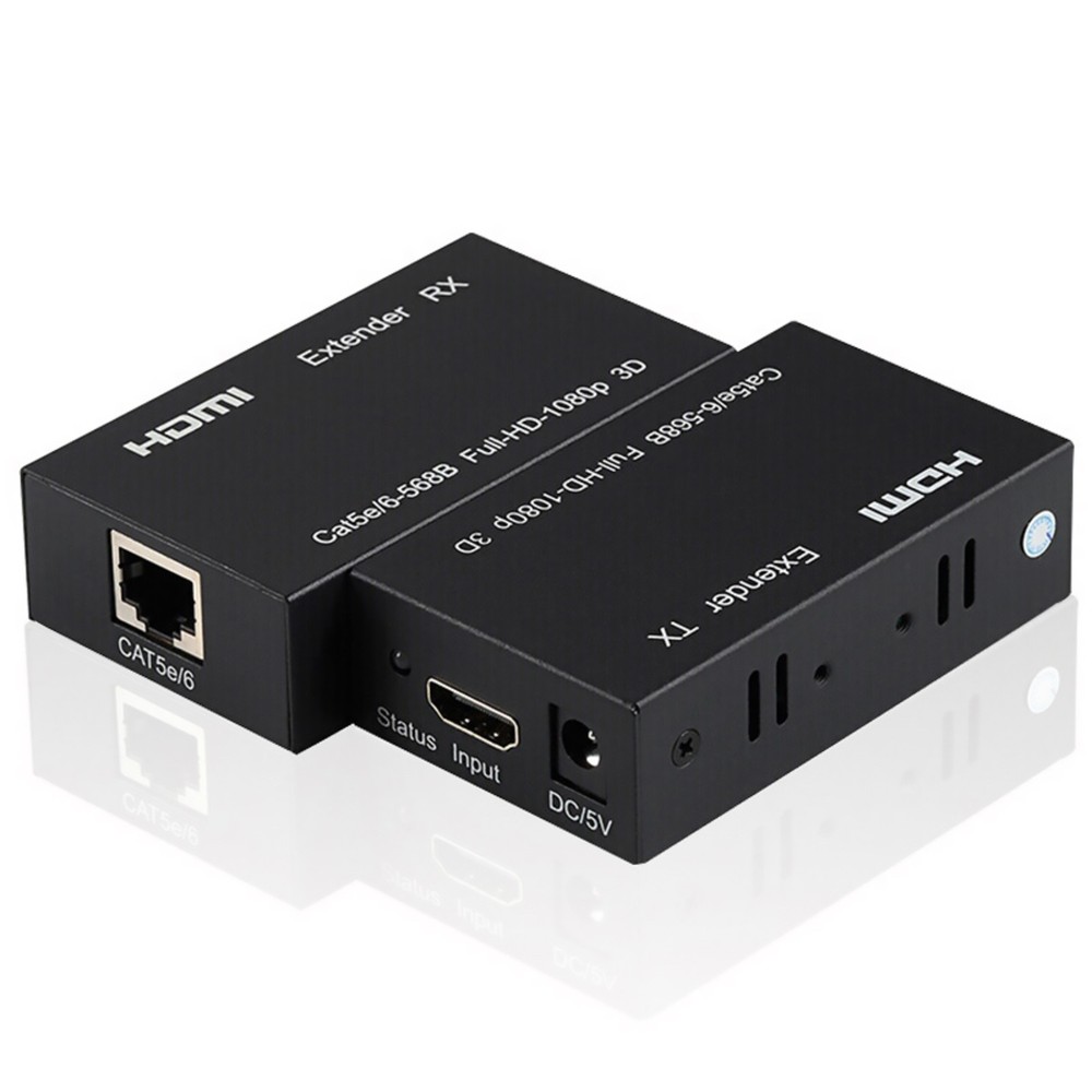 60M Extender RJ45 HDMI Network Extender 1080P Transmitter Receiver Adapter