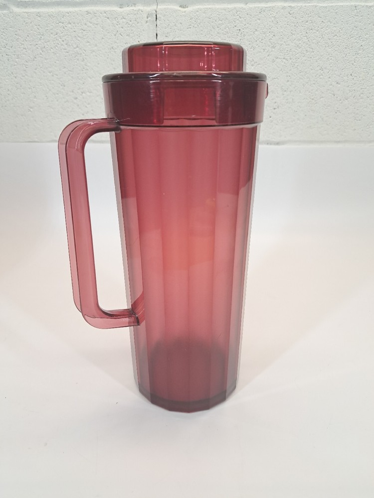 Tupperware 2 qt Pitcher Ruby Red Acrylic Proludio 2003b-2 & 2004A-2