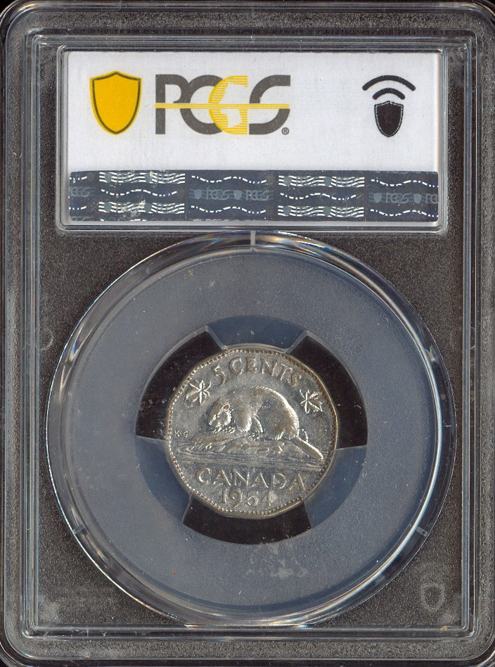 1954 Canada 5 Cents PCGS XF45 Quality