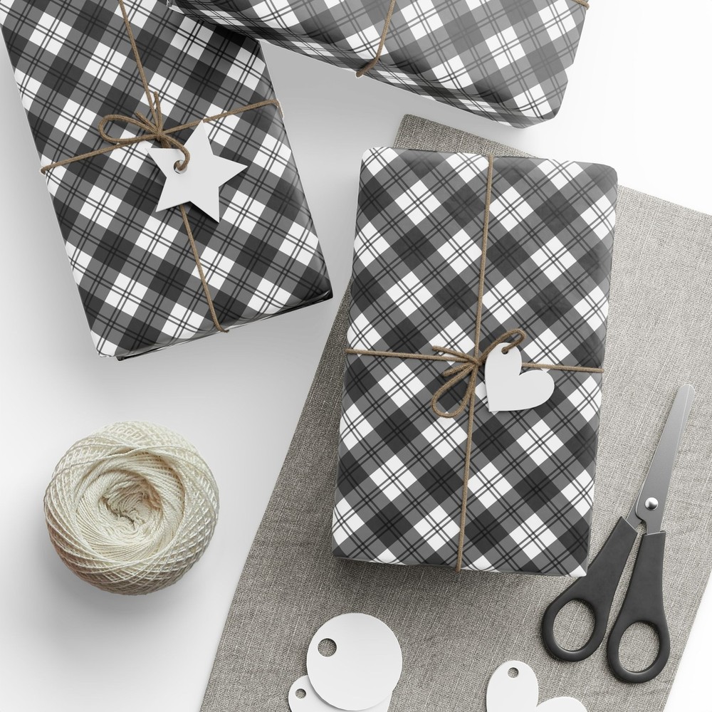 Black and White Plaid Option 11 Wrapping Papers
