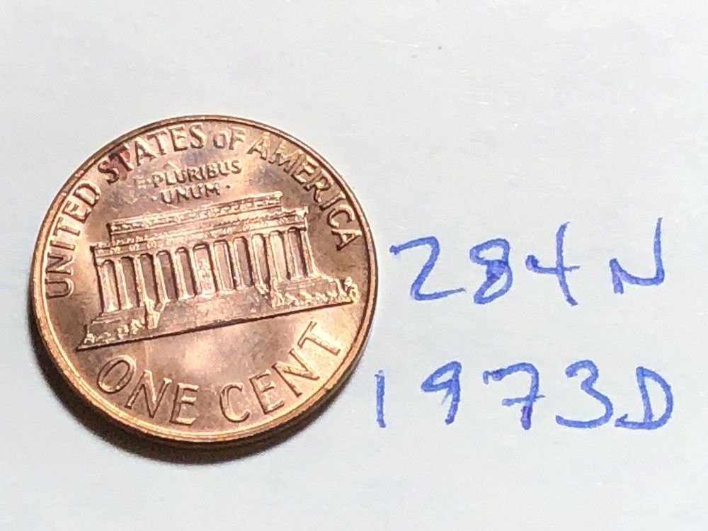 1973 D Lincoln Memorial Cent 284N