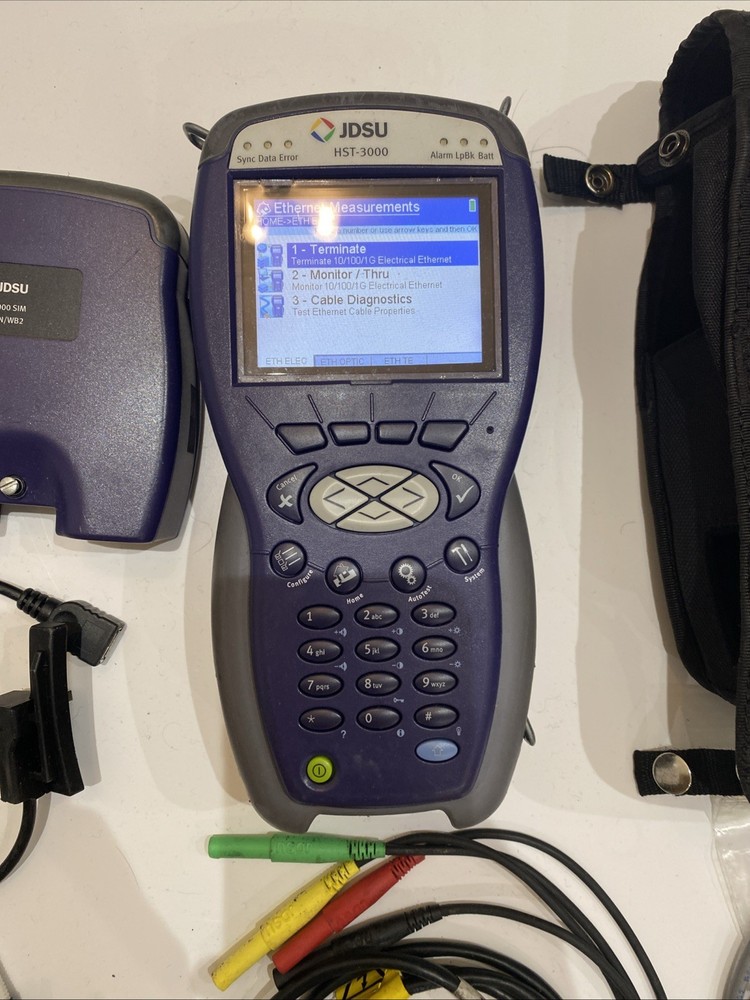 JDSU HST - 3000 unit, charger, case, test cables, test modules, cable bag.