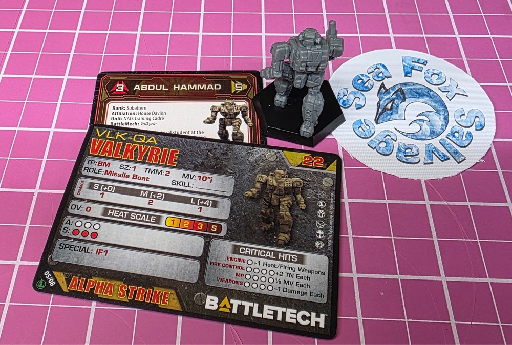 BattleTech Valkyrie Mech -- Inner Sphere Command Lance + Cards