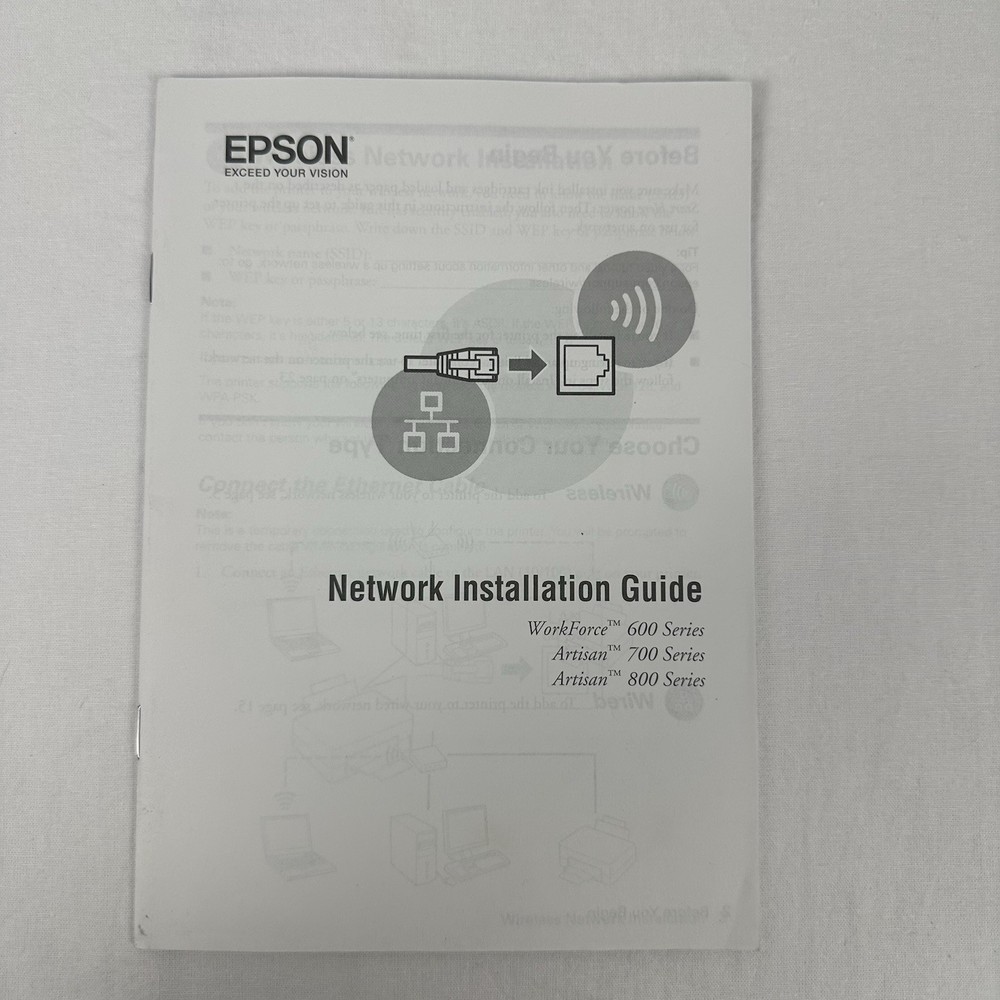 Epson WorkForce 600 Series Printer Manuals - Quick Guide & Network Installation