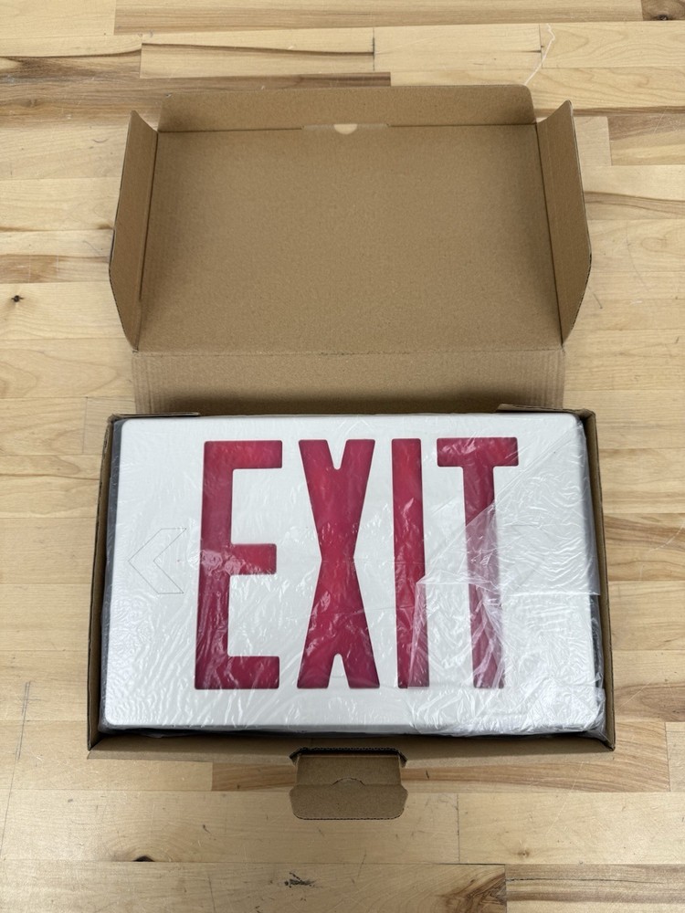 Red LED Exit Sign, UL-Listed Emergency Light, AC 120V/277V