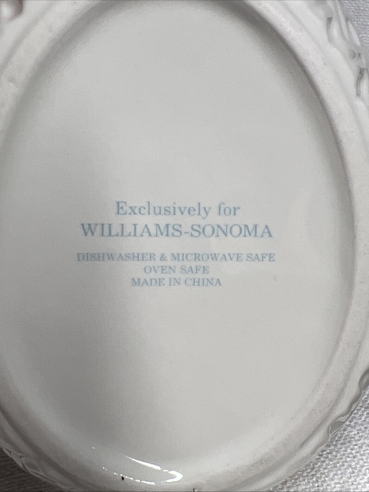 4! New Williams Sonoma Damask Easter Ramekins Baking Oven Safe Set Dish Priority