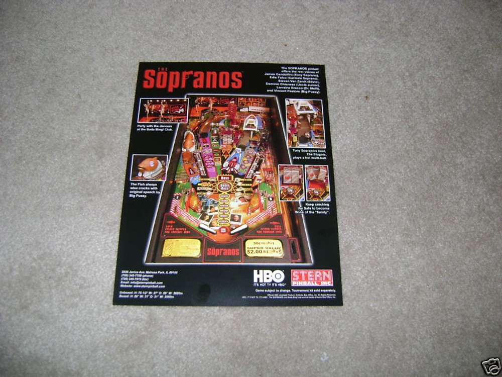STERN Sopranos pinball flyer