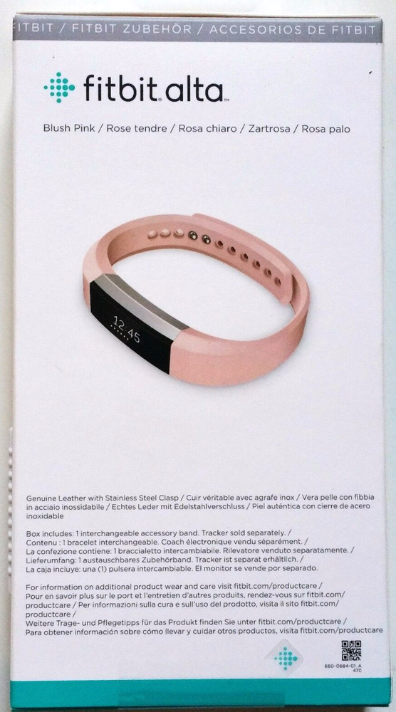 Fitbit Alta Leather Band Replacement Accessory Small Pink Original New Sealed!