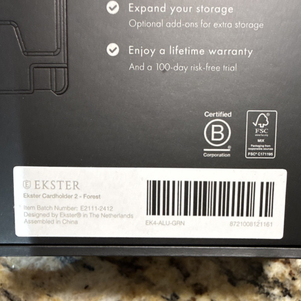 Ekster Wallet Cardholder Forest Green Logo Men's Solid RFID Blocking Wallet