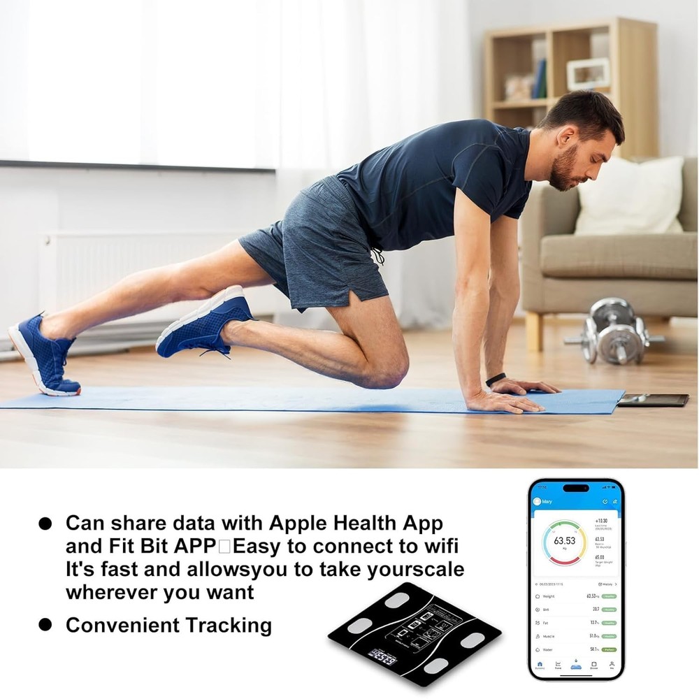 Digital Body Weight Scale with Backlit Display High Precision Bluetooth US