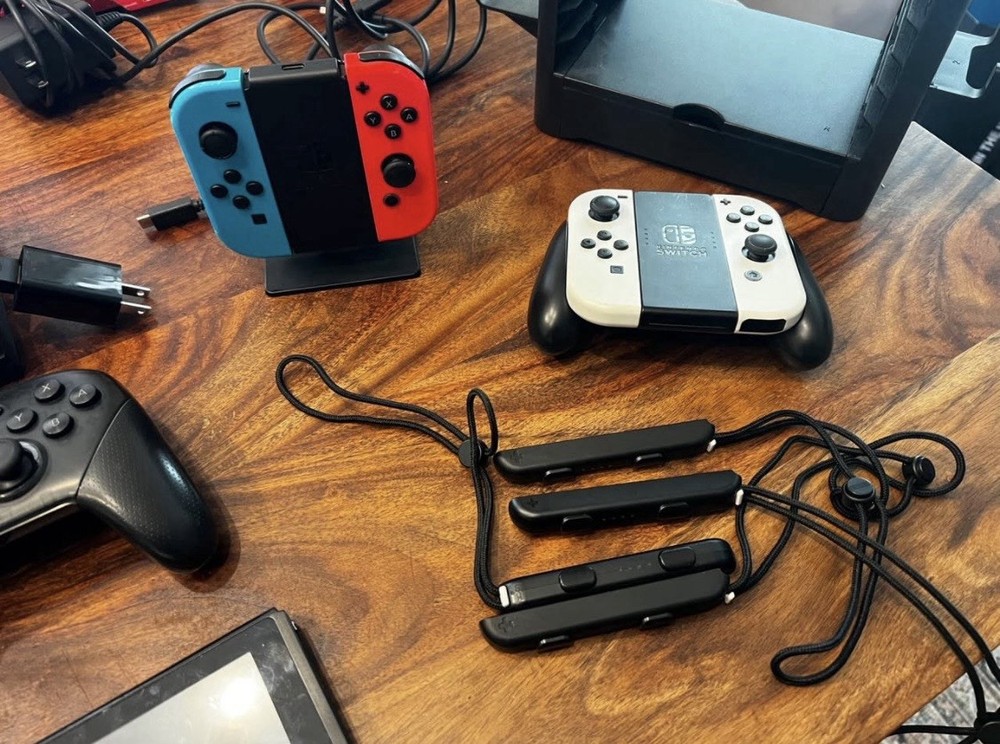 Nintendo Switch OLED Console Bundle Joy-Con Pro Controllers Dock Case