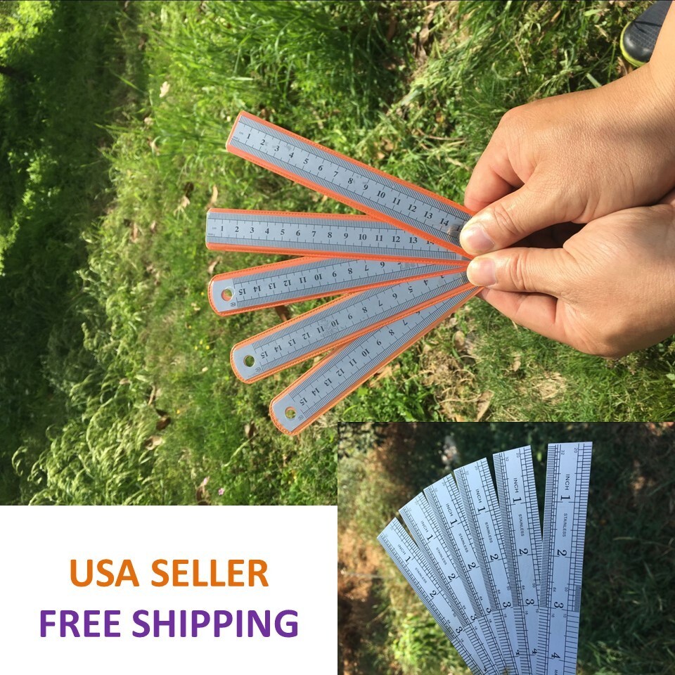 15cm/150mm/6" inch Stainless Steel Double Sided Ruler Metal Rule Metric Imperial