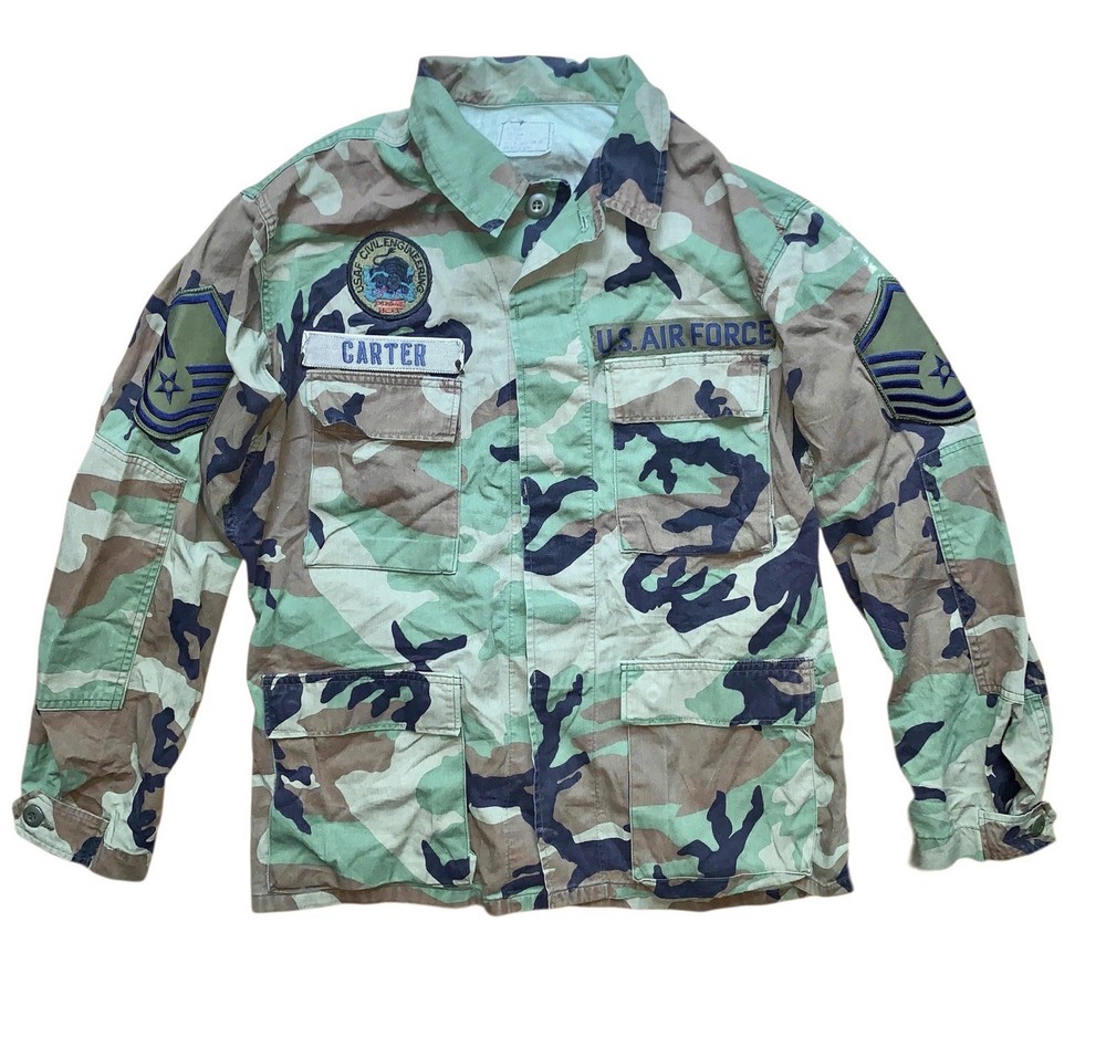 US Air Force Prime BEEF Civil Engineering BDU Jacket Staff Sergeant Medium Camo