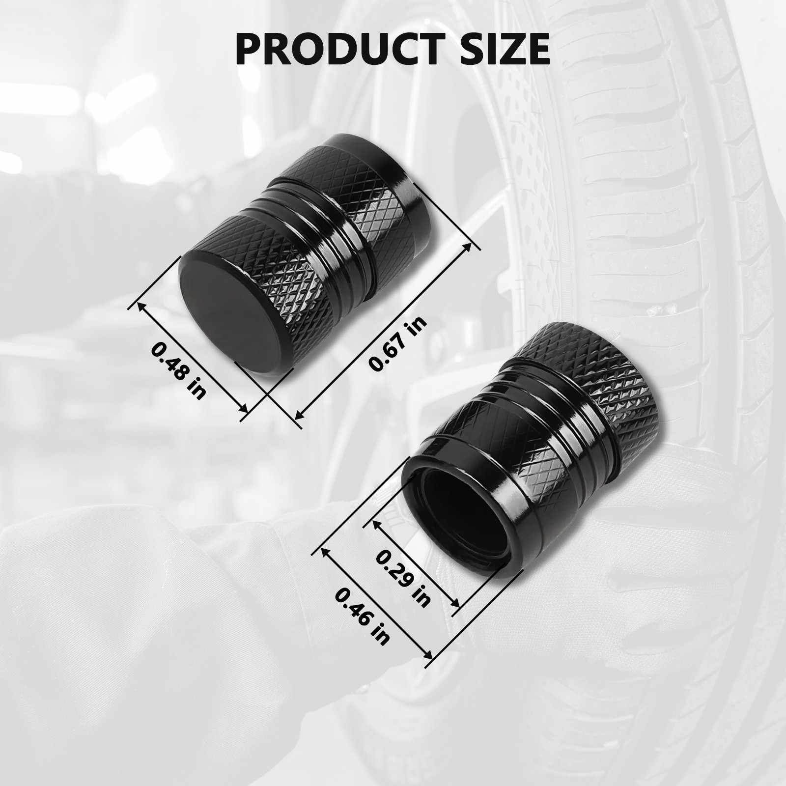 5X Pack Aluminum Valve Stem Caps Tire Covers Rust-Free Metal Screw Lid Car/Truck