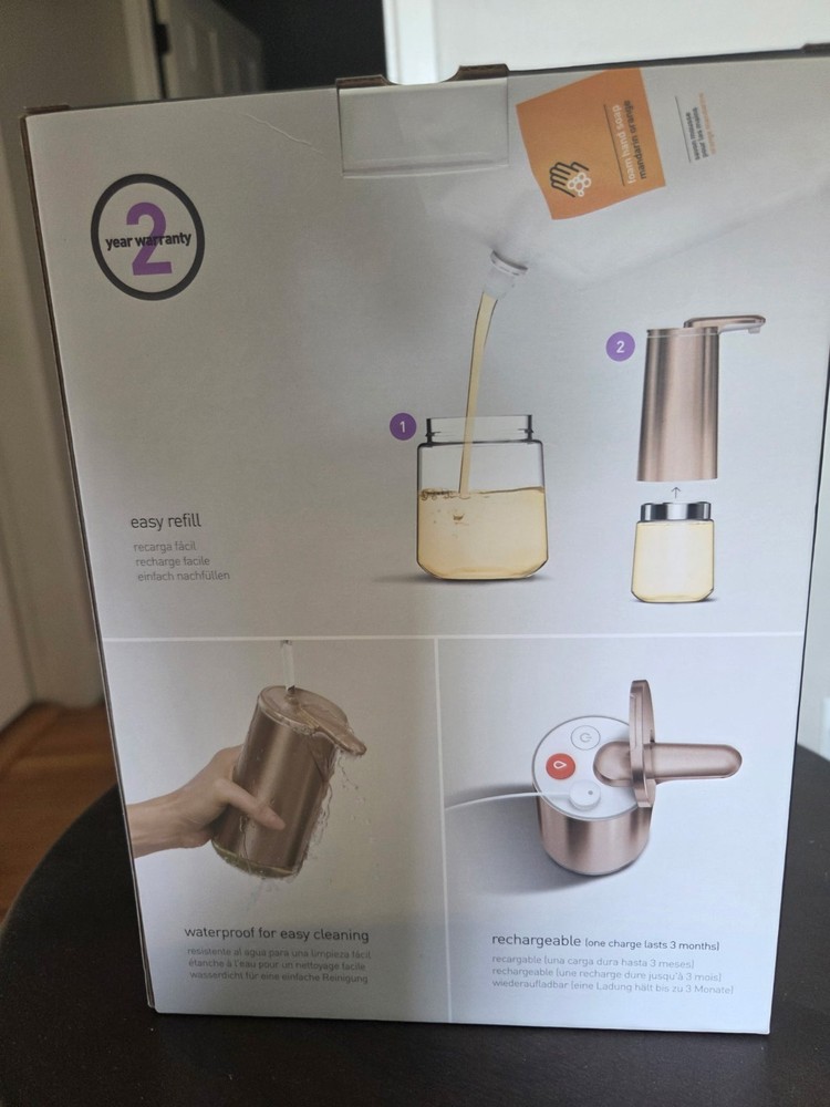 simplehuman Touchless Automatic Soap Dispenser ST1046 Gold Bathroom