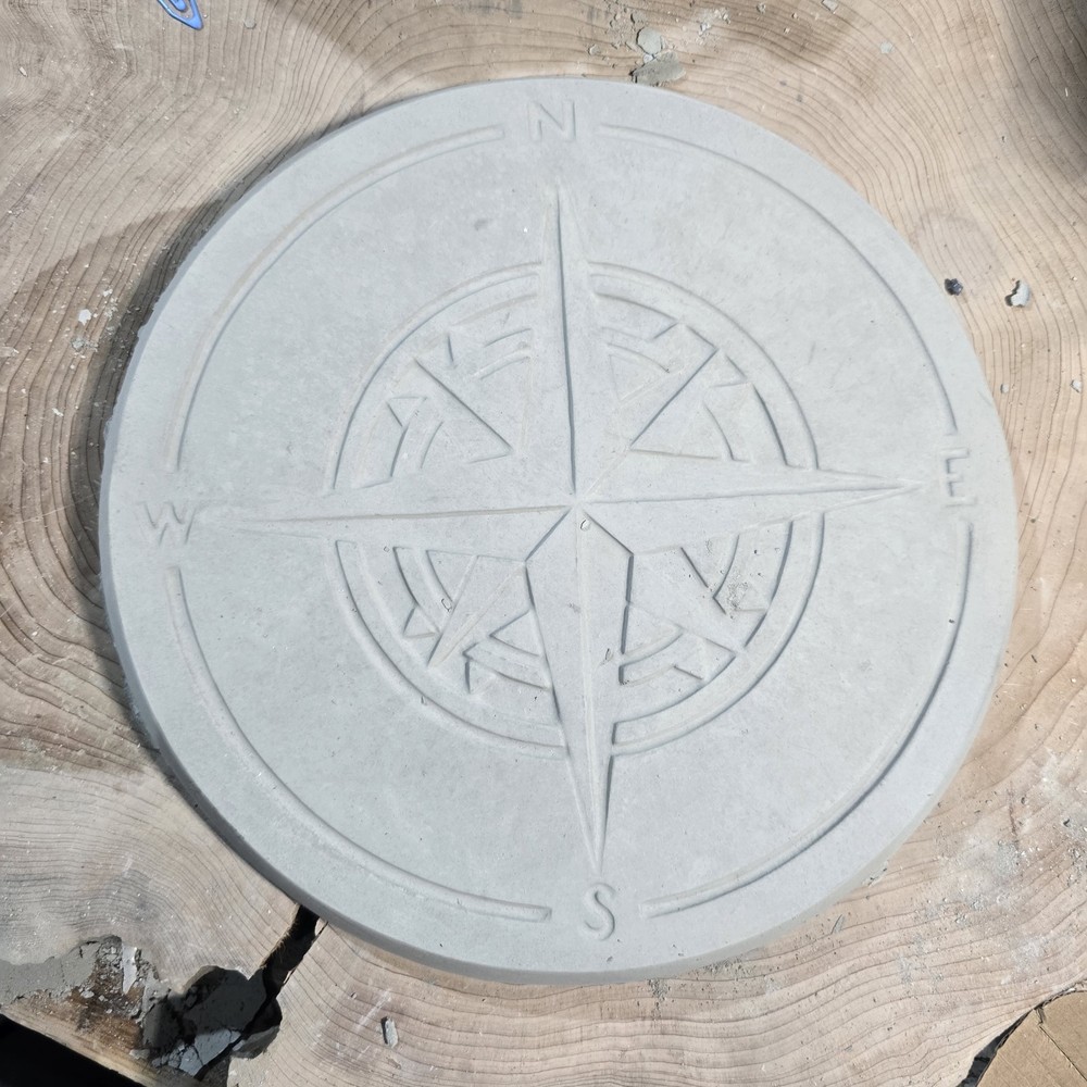 Hand Made Compass Rose Cement Stepping Stone