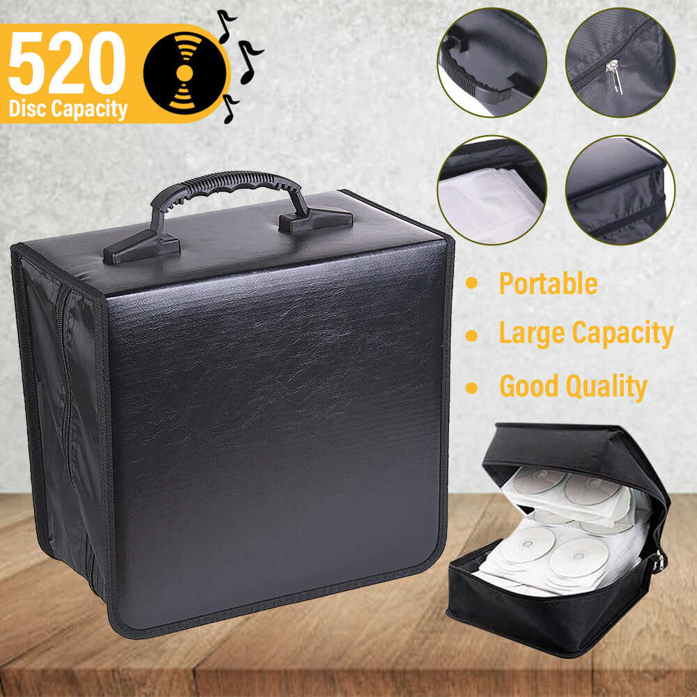 2 Pack 520 Capacity DVD Binder Case CD Wallets Storage Organizer Holder Booklet