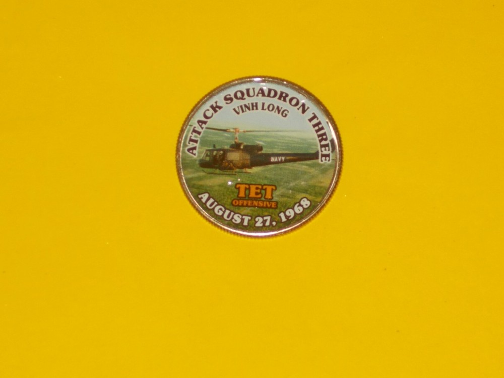 Colorized Kennedy Half Dollar - Tet Offensive - Attack Squadron Three K883