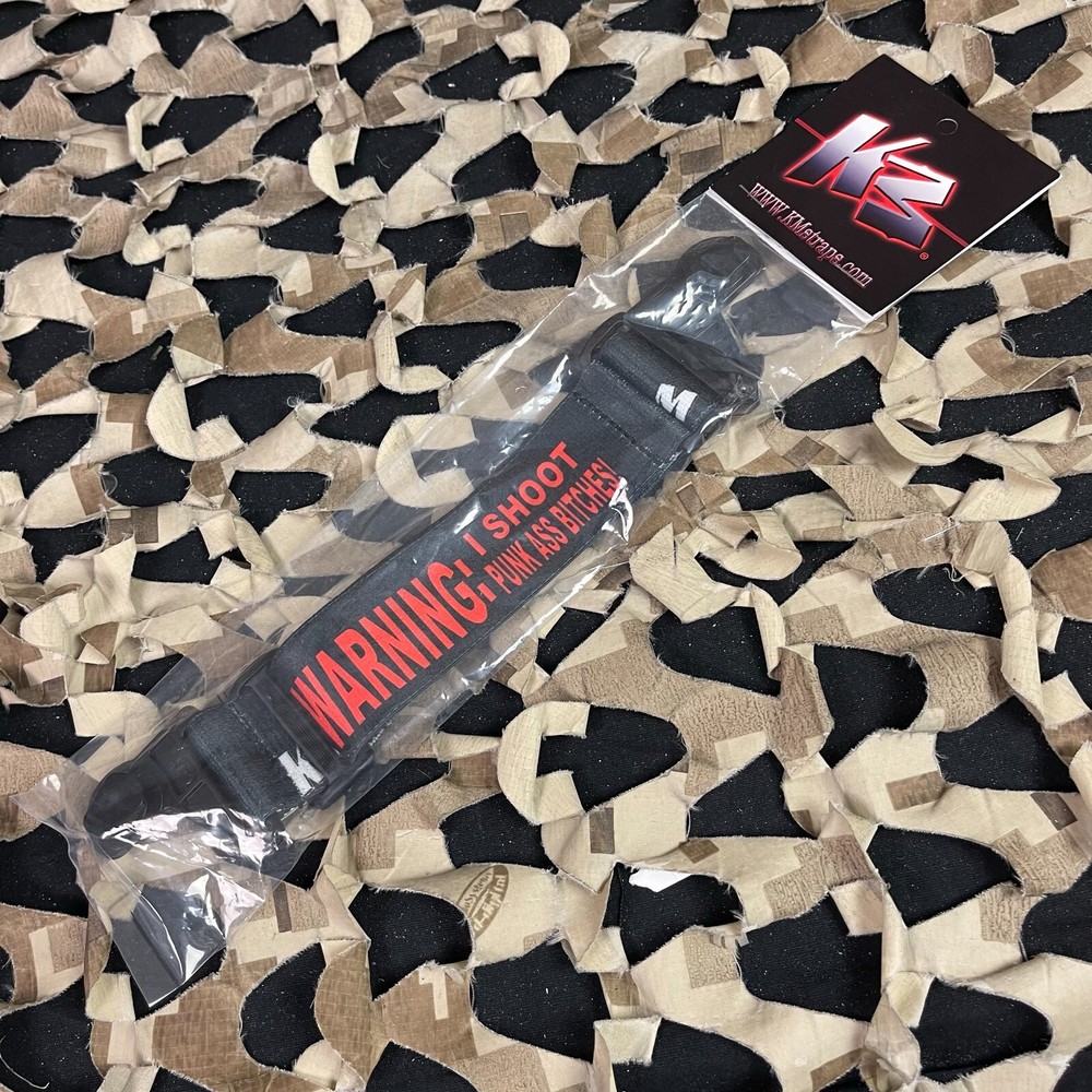 NEW KM Paintball EVS Goggle Strap - Warning