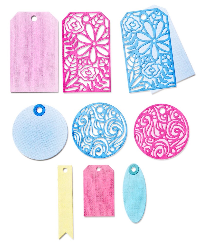Sizzix Thinlits Intricate Tags 8pc set #665396 Retail $22.99 by Lisa Jones