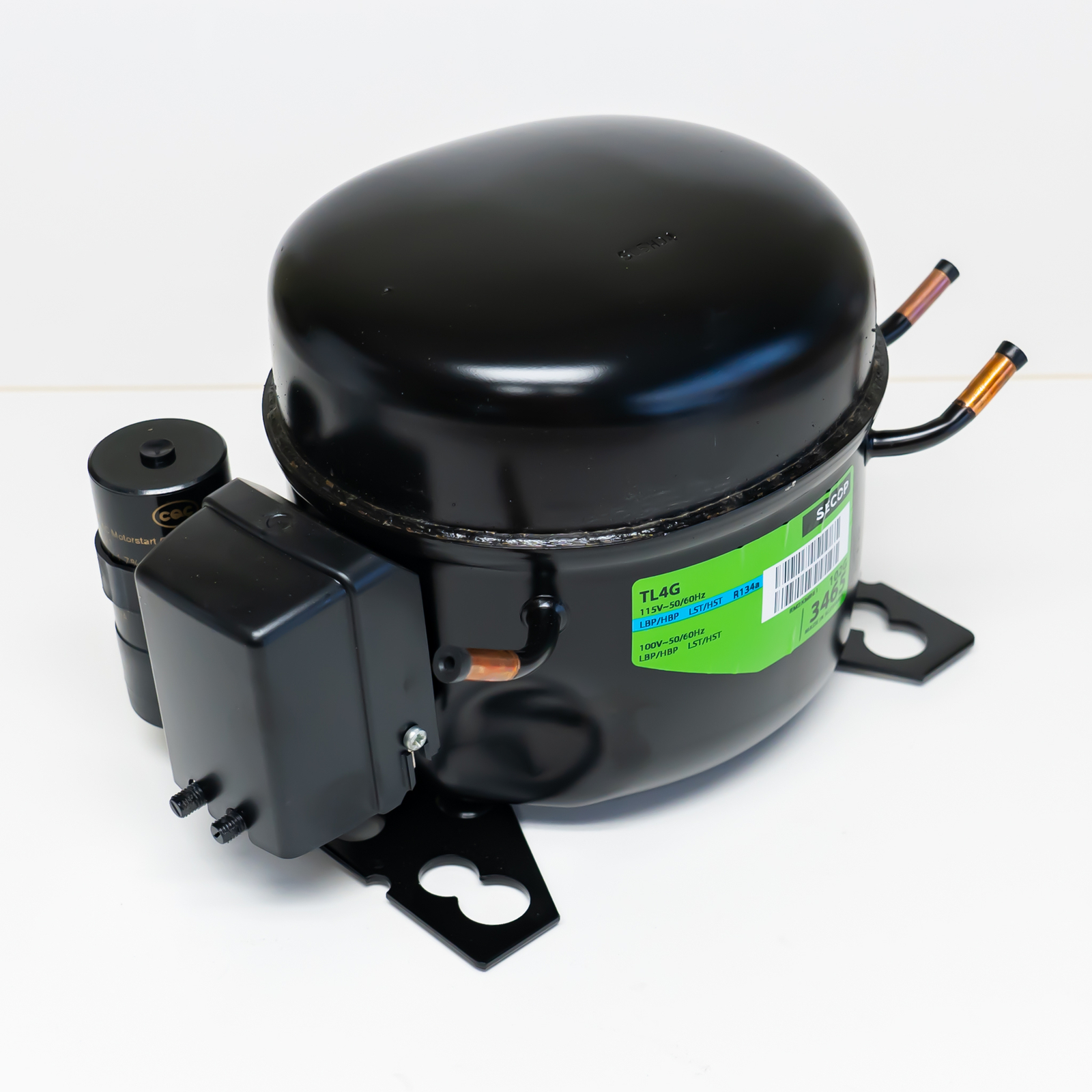 Secop TL4G R134a Hermetic Refrigeration Compressor 306 BTU LBP 1369 BTU HBP 115V