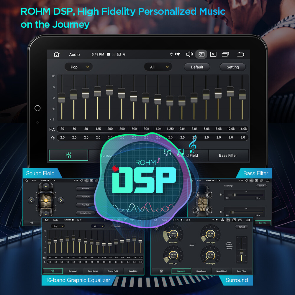 12.8" Rotatable Octa Core Android 14 Car Stereo Radio 2 DIN QLED 4G LTE 8+128GB