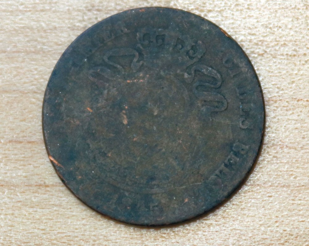 1845 Belgium 2 Centimes Leopold I