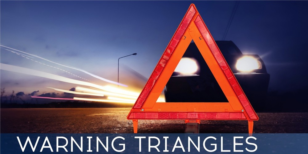 Safety Warning Triangles 3 Pack - DOT Approved Reflective Roadside Emergency Kit