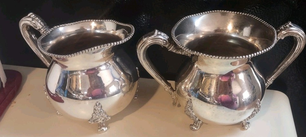SHEETS R.S CO 1875/1400 Series Silver-Plate Coffee, Tea, Sugar Bowl, Creamer Set